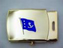 Past Commodore Flag Brass Buckle 