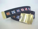 Reversible Navy Code Flag Web Belt & brass buckle 