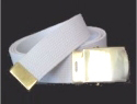 Regular White Web Belt & brass buckle 